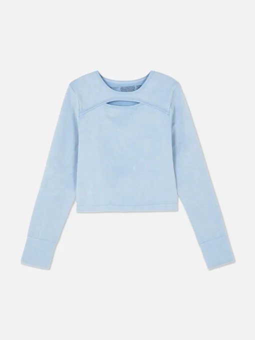 Acid Wash Long Sleeve Top