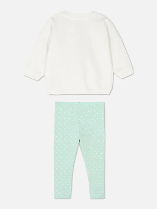 Ballerina Sweatshirt And Polka Dot Leggings Set