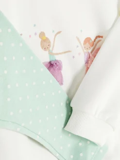 Ballerina Sweatshirt And Polka Dot Leggings Set