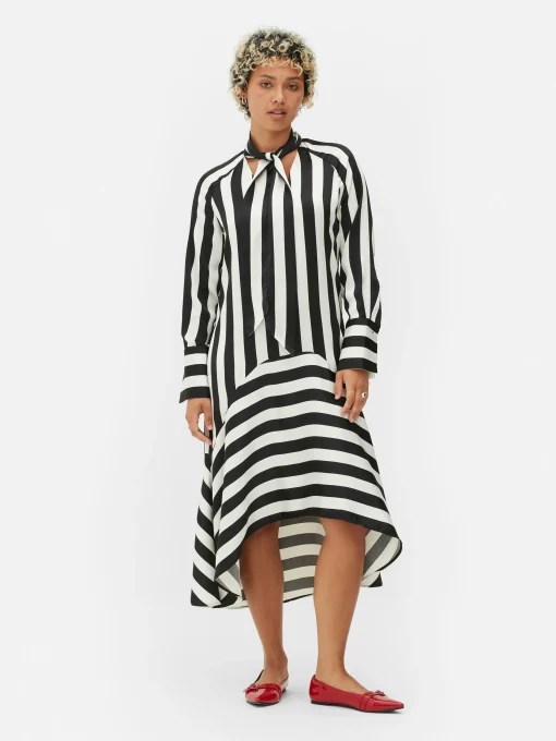 Beetlejuice X Colleen Atwood Striped Midi Dress
