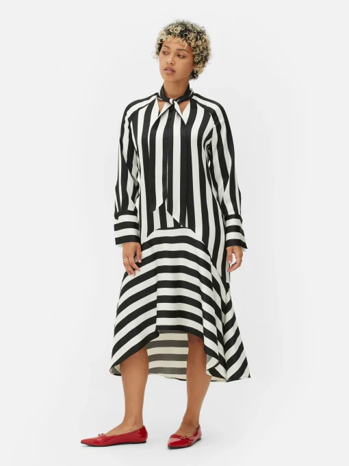 Beetlejuice X Colleen Atwood Striped Midi Dress