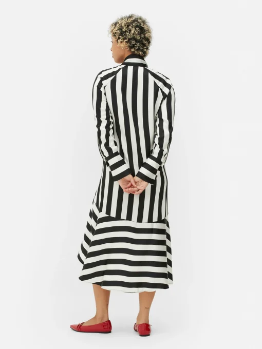 Beetlejuice X Colleen Atwood Striped Midi Dress