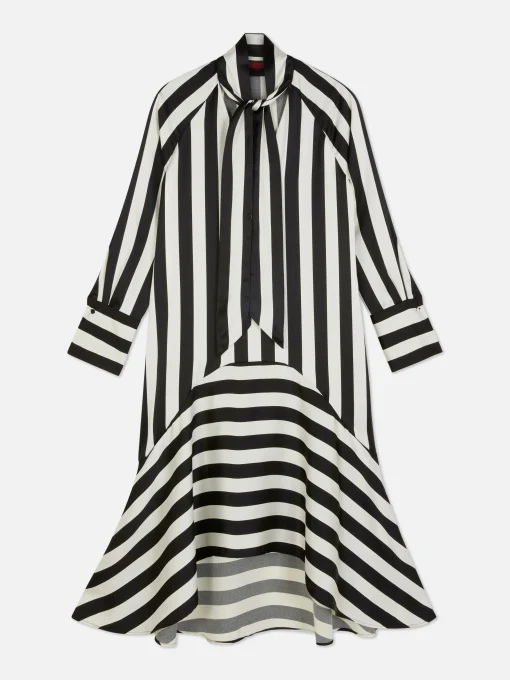 Beetlejuice X Colleen Atwood Striped Midi Dress