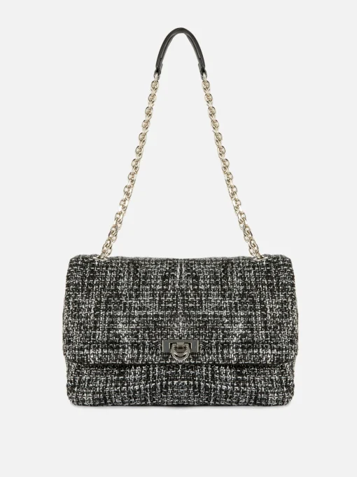 Bouclé Flap Front Crossbody Bag