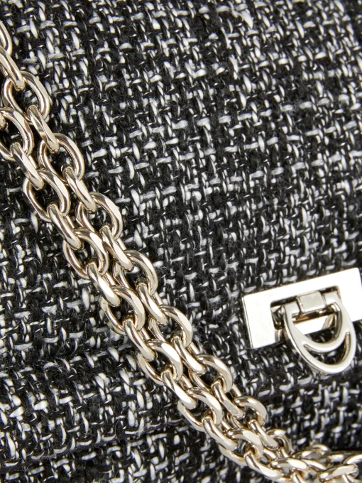 Bouclé Flap Front Crossbody Bag