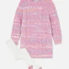 Cable Knit Sweater Dress And Tights Set