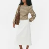 Check Shirred Long Sleeve Blouse