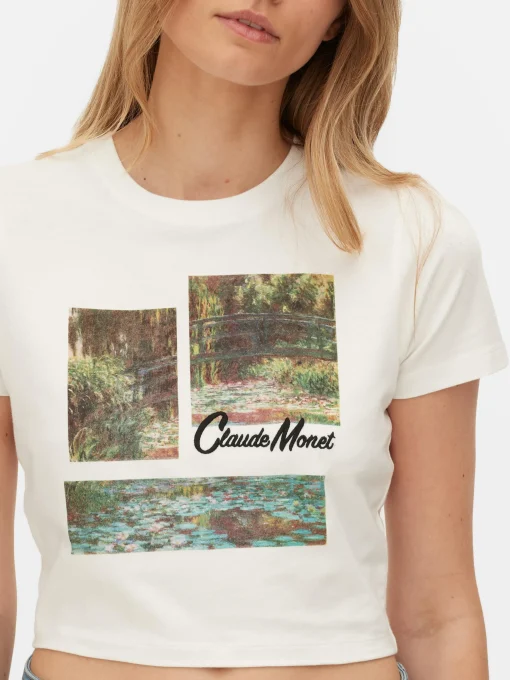 Claude Monet Graphic Cropped T-Shirt