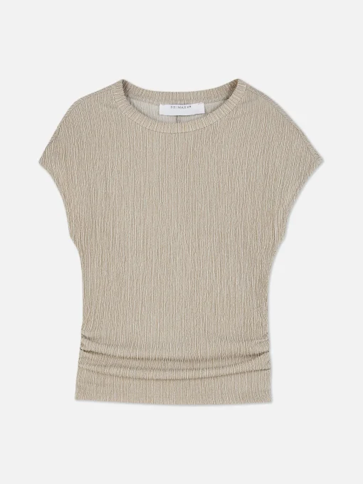 Crinkle Texture Ruched T-Shirt