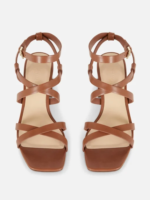 Cross Strap Block Heel Sandals