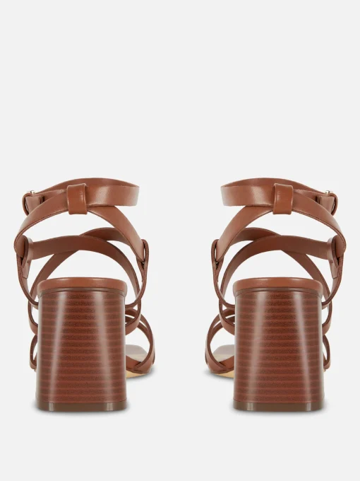 Cross Strap Block Heel Sandals