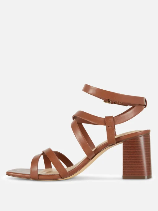Cross Strap Block Heel Sandals