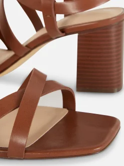 Cross Strap Block Heel Sandals