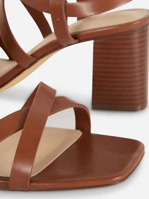 Cross Strap Block Heel Sandals