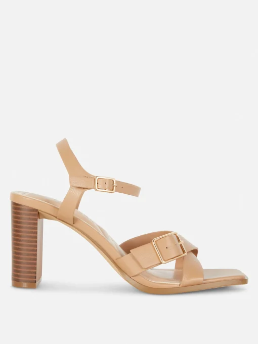 Cross Strap Heeled Sandals
