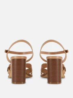 Cross Strap Heeled Sandals