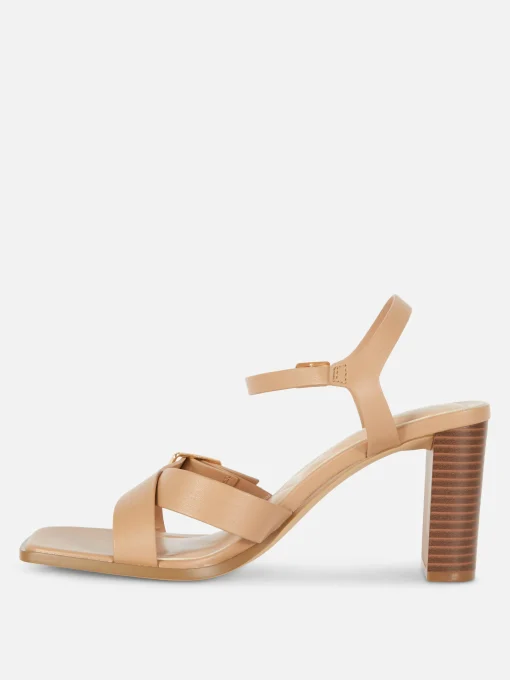 Cross Strap Heeled Sandals