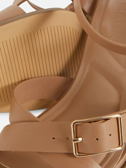 Cross Strap Heeled Sandals