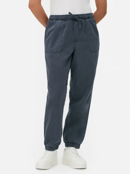 Denim Drawstring Joggers