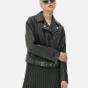 Distressed Faux Leather Biker Jacket