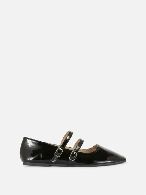 Double Buckle Strap Ballet Flats