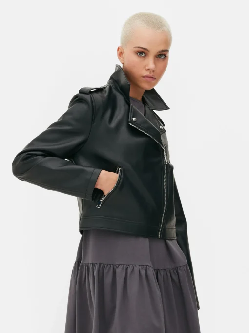 Essential Faux Leather Biker Jacket