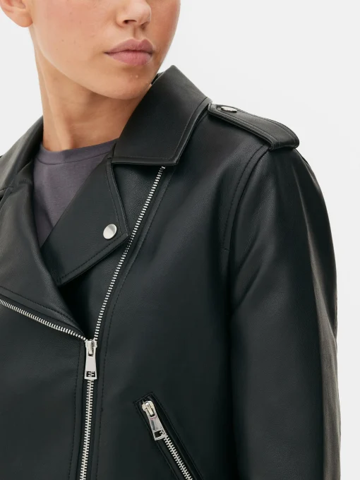 Essential Faux Leather Biker Jacket