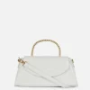 Faux Croc Metal Handle Crossbody Bag