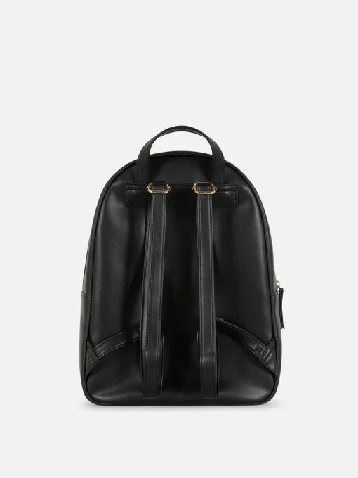 Faux Leather Quilted Backpack