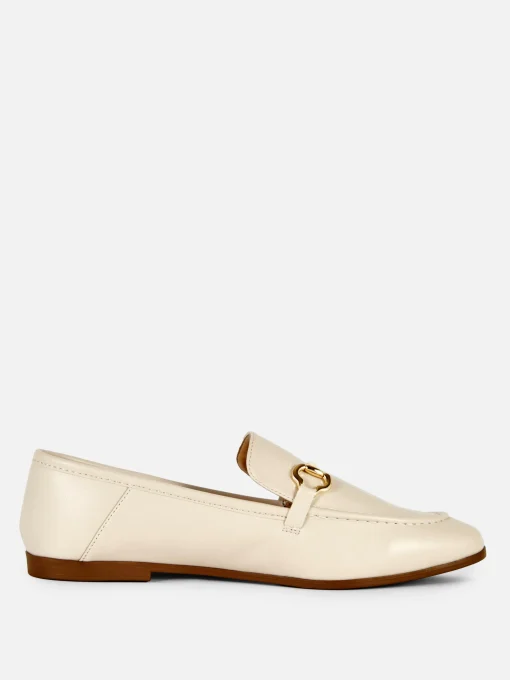 Faux Leather Snaffle Loafers