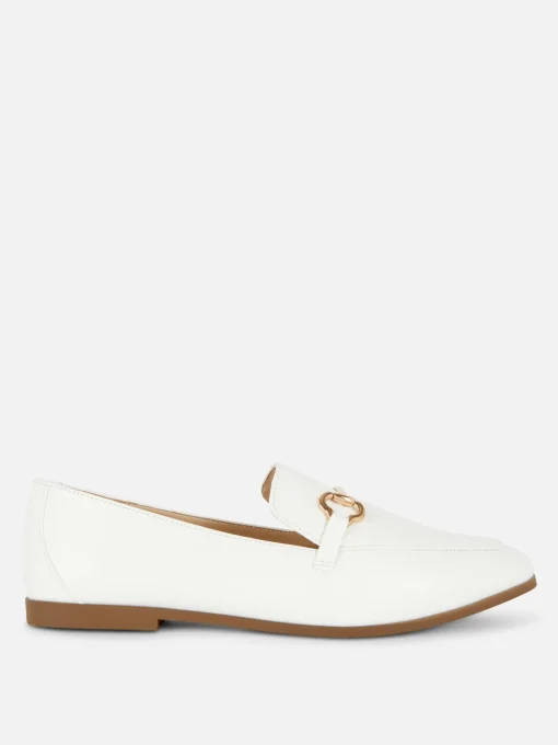 Faux Leather Snaffle Loafers