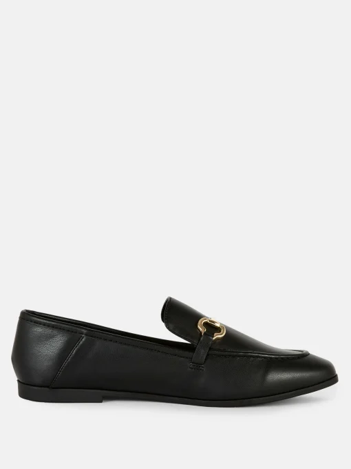 Faux Leather Snaffle Loafers