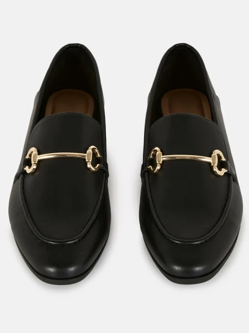 Faux Leather Snaffle Loafers