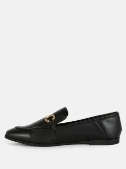Faux Leather Snaffle Loafers