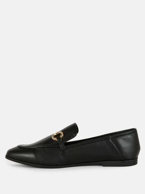 Faux Leather Snaffle Loafers