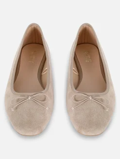 Faux Suede Bow Ballerinas