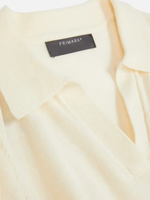 Fine Knit Collared Short Sleeve Top