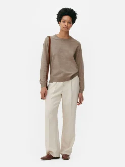 Fine Knit Crew Neck Sweater