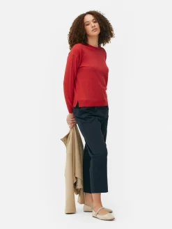 Fine Knit Crew Neck Sweater