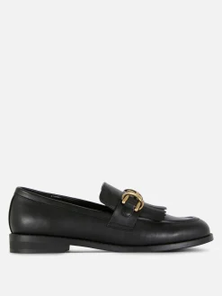 Fringed Buckle Loafers