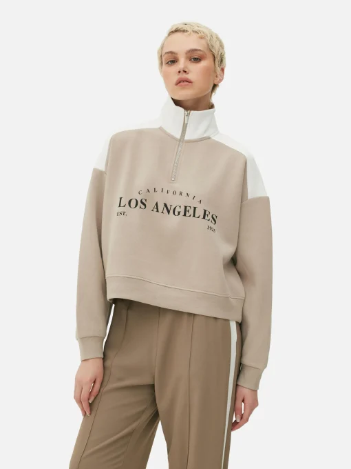 Funnel Neck Graphic Sweatshirt