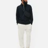 Geometric Textured Quarter-Zip Sweatshirt