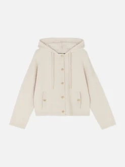 Hooded Knit Bomber Jacket