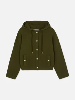 Hooded Knit Bomber Jacket