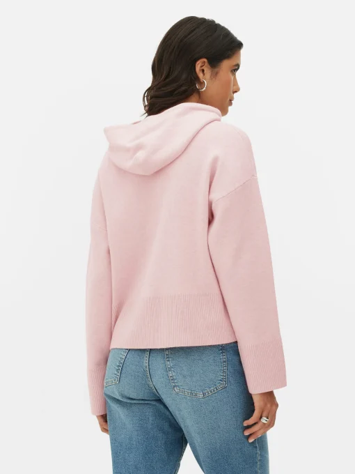 Knitted Pullover Slogan Hoodie