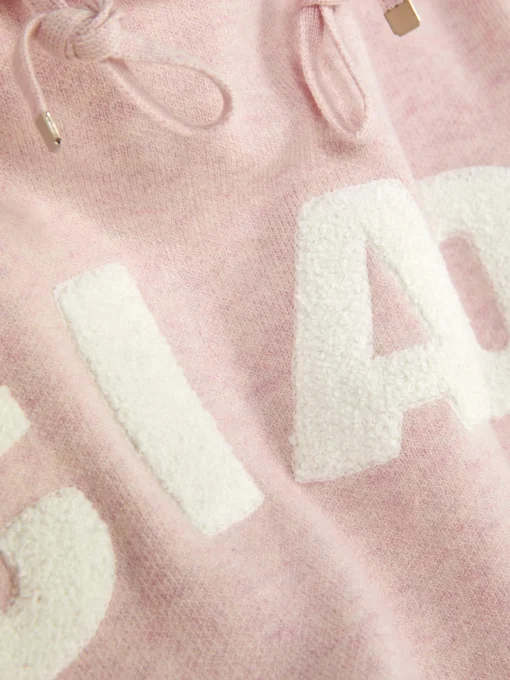 Knitted Pullover Slogan Hoodie
