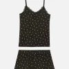 Lace Trim Pajama Cami And Shorts Set