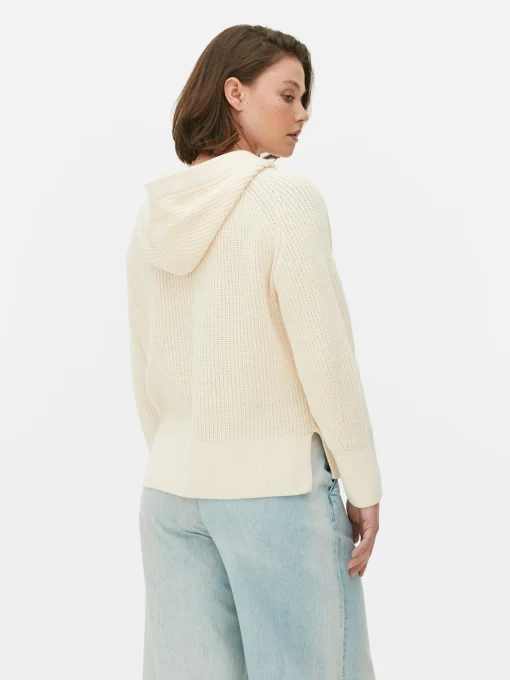 Laced Front Hooded Sweater