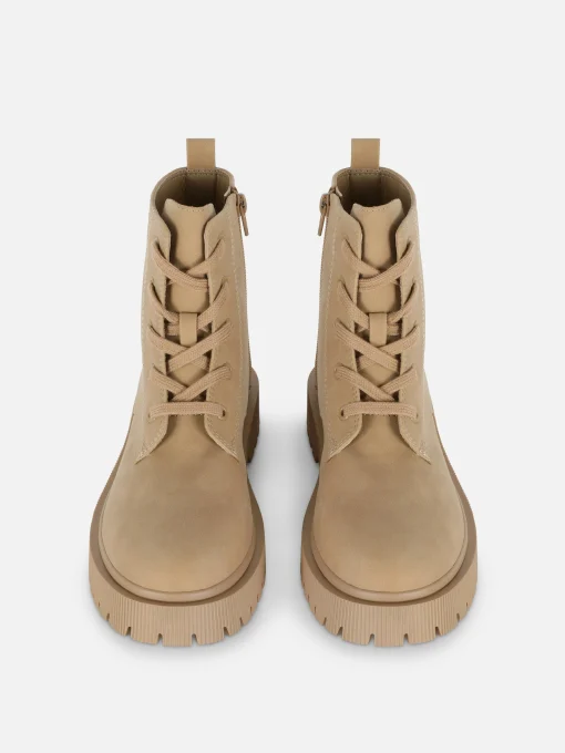 Lace-Up Faux Suede Boots