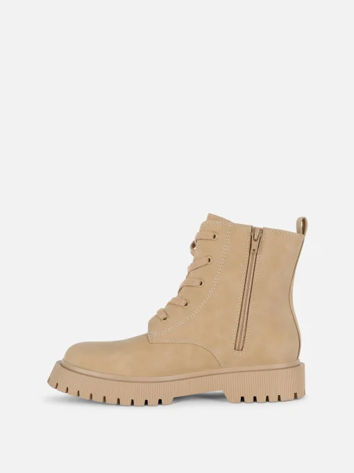 Lace-Up Faux Suede Boots